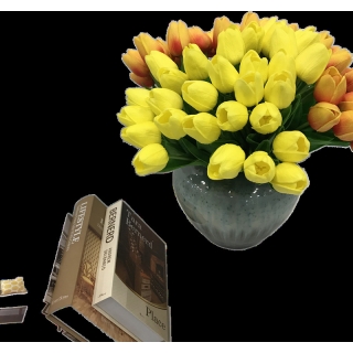 10支/扎厂家外贸直销高仿真花PU迷你郁金香套装出口拍摄道具婚庆