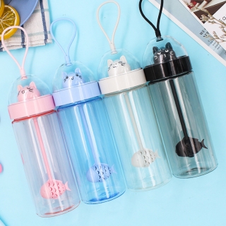 【厂家直销】卡通塑料杯 茶漏搅拌杯 可爱水杯子实用礼品定制logo