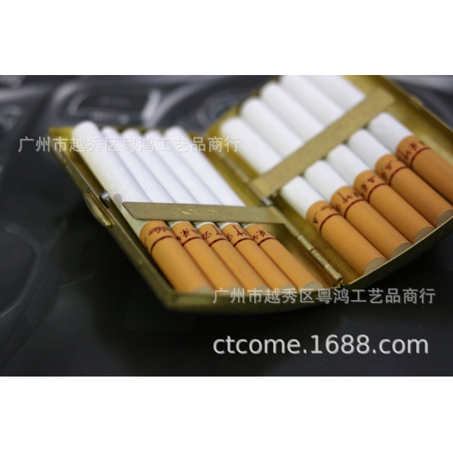 酷宝烟盒KC7-08纯黄铜10支 唐草烟盒