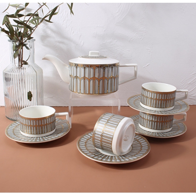 厂家直销 雅龙家居 陶瓷自用送礼咖啡具花茶具9头洛伊礼盒装