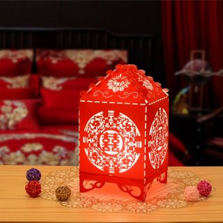 中国大红婚庆喜宴洞房花烛浪漫喜屋剪纸镂空喜庆装饰台灯