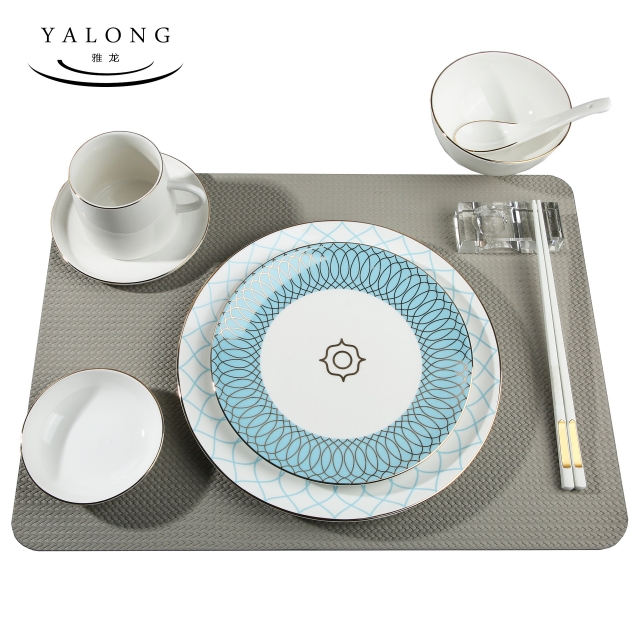 雅龙 工厂直营 西餐餐具套装 蓝色系餐桌摆台 餐盘 咖啡杯碟