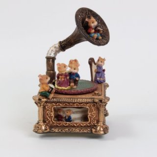 复古老鼠留声机音乐盒七夕礼物创意童话音乐盒八音盒 MP-2125