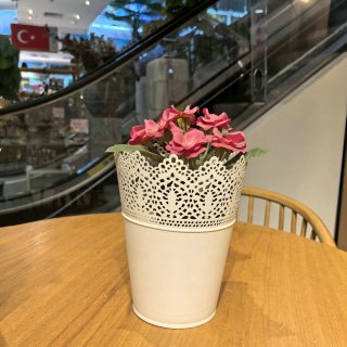 蕾丝花边镂空树脂塑料花桶 植物花盆