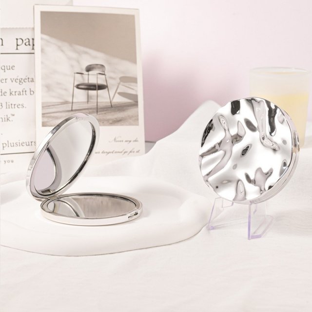 [胜雅] 时尚电镀小镜子便携镜子化妆镜双面折叠镜口袋镜外贸跨境电商