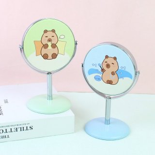 卡通卡皮巴拉可爱桌面学生礼物台式镜少女心小清新化妆镜