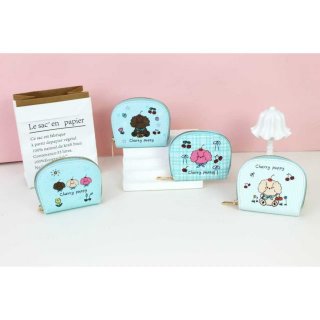 Cherry Puppy卡通贵宾犬零钱包迷你贝壳包耳机数据线收纳包卡包