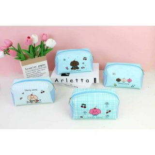 CherryPuppy可爱樱桃小狗PU防水便携化妆包洗漱包收纳包手拿包