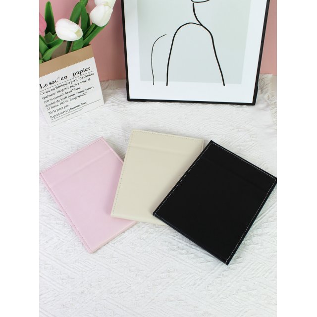 [胜雅] PU马卡龙多色简约折叠皮镜桌面学生宿舍化妆高清台镜台式桌面镜