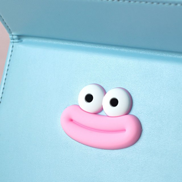 [胜雅] PU可爱大嘴巴饰件便携高清折叠化妆镜学生宿舍桌面台镜