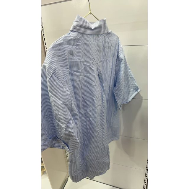 [自营品牌] 短袖竖条纹衬衫