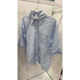 短袖竖条纹衬衫