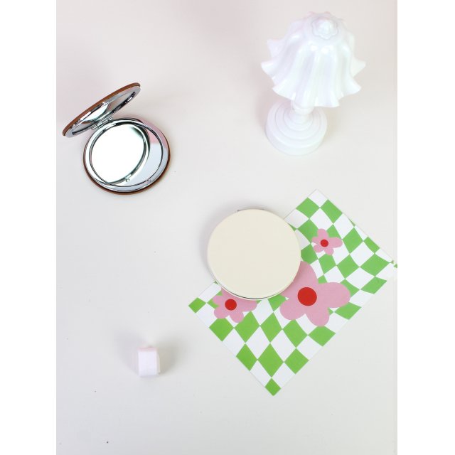 [胜雅] ins 风马卡龙色迷你小圆镜随身便携折叠双面化妆镜补妆镜批发镜子