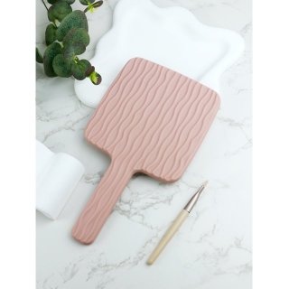 ins 风波纹手持化妆镜 高颜值便携补妆镜学生随身手柄高清梳妆镜