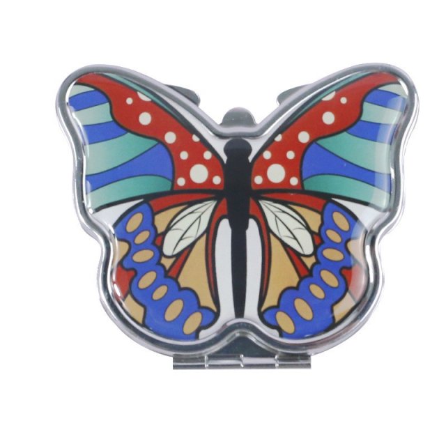 [胜雅] 蝴蝶图案形状折叠式口袋镜便携式滴胶工艺双面折叠化妆镜随身镜