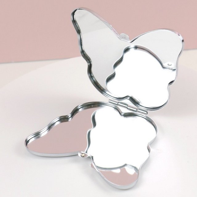 [胜雅] 蝴蝶图案形状折叠式口袋镜便携式滴胶工艺双面折叠化妆镜随身镜