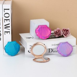 胜雅便捷式折叠化妆镜可爱包包贝壳型翻盖镜子随身补妆小镜子批发