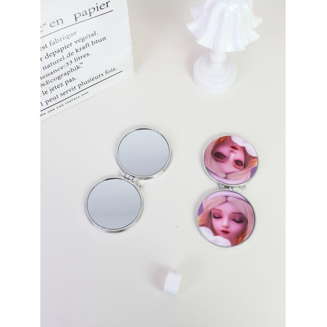 [胜雅] 芭比娃娃便携折叠双面镜随身化妆镜小巧补妆镜女生礼物手持镜