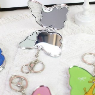 创意蝴蝶造型滴胶双面化妆镜补妆镜女生小镜子挂包镜便携随身镜