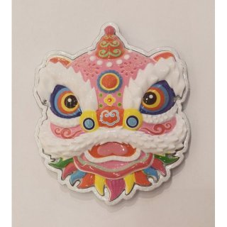 大彩陶醒狮冰箱贴（粉色）