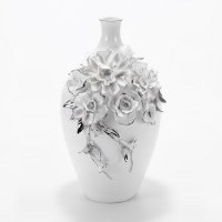 时尚立体雕花陶瓷花瓶软装饰品 家居装饰品 花瓶摆设 个性摆件V275-16