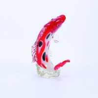 水晶玻璃摆件现代艺术家居琉璃桌面摆设工艺品 红色大号招财鱼XSJ-100/101/102