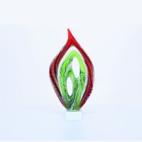 水晶玻璃摆件现代艺术家居琉璃桌面摆设工艺品 K-236绿色抽象琉璃摆件XSJ-106