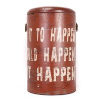 枣红色大字母图案现代简约木制品收纳凳12346-R