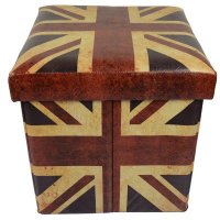 欧式复古风格国旗图案纤维板/硝基漆凳子/家居实用收纳凳210396- 106A