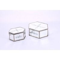 玻璃六边形银色镜面首饰盒 ATYCJB1600-6大 ATYCJB1600-6S小