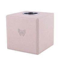 家居客厅卧室 正方形粉杏银蝶纸巾盒ATHD847-PU/W