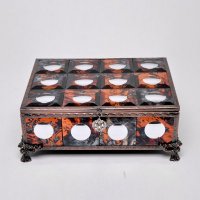 复古经典镜面首饰盒玻璃绒布古铜色高脚架大号 首饰收纳盒 高档珠宝盒 节日礼品K1340