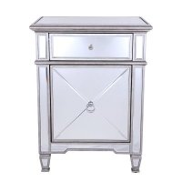镜面床头柜 玻璃家具 角柜 时尚 简约 白色 新古典后现代AMF1007
