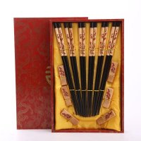 创意礼品天然健康木雕筷子家用工艺雕刻筷配礼盒D6-004