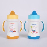 新款抽真空学饮杯 250ml 保温吸管杯带把手儿童宝宝水杯TMY-3226