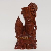 中式福建非洲花梨木深黄色竹子摆件FLL-23