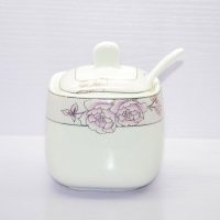 厨房陶瓷调味瓶调味罐醋盐巴鸡精砂糖固体陶瓷调料罐子300ML