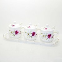 调味罐 陶瓷 厨房小工具 调味盒 套装 托盘 盐糖辣椒 乔迁礼