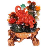 家居摆件工艺品走向成功墨玉招财百财大象商务开业生日送礼礼品