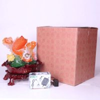 富贵居 家居公司摆件工艺品红黄招财流水四季有余开业乔迁商务高档送礼礼品