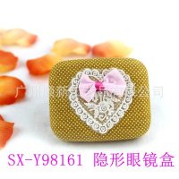 【2015爆款】厂家直供日韩热卖款帆布梦幻蕾丝系列隐形眼镜双联盒