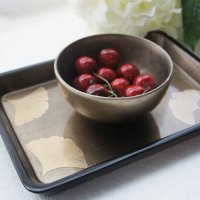 美国进口/银杏叶/漆器/烤漆/圆角边/托盘摆件/干果盘/点心盘
