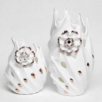 欧式白色海洋系列陶瓷花瓶餐桌电视柜玄关台创意摆件骨瓷/手描真金花瓶JM213、JM214