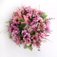 仿真阳春菊圆形花环门窗墙面挂饰装饰家居布置婚庆装饰A650195