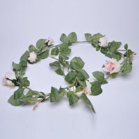 假花仿真玫瑰花藤蔓藤绢花柱子空调管道装饰塑料花玫瑰藤条62401