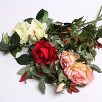 仿真花简约时尚园林玫 绢花假花干花 餐桌客厅家居装饰花艺61516