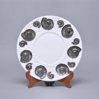 创意梵壳餐盘水果平盘碟 特色骨瓷陶瓷艺术餐厅餐具平盘菜盘（不含展示架）FK-006