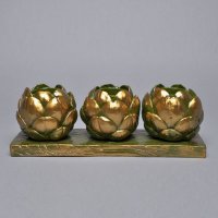 丛果菠萝蜡烛台树脂 烛光晚餐婚庆礼品 欧式创意家居饰品 工艺品B98085416-L
