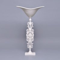 简约白色树脂高脚果盘果盆 现代时尚创宜家意家居客厅装饰品摆件AAA-010L-GTJ