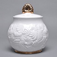 白色陶瓷雅紫暖冬系列现代新中式装饰储物罐家居样板房软装饰品摆件YZND009